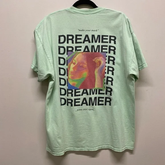 Pac sun “Dreamer” T-Shirt, Pastel Green, size XL - Picture 2 of 4